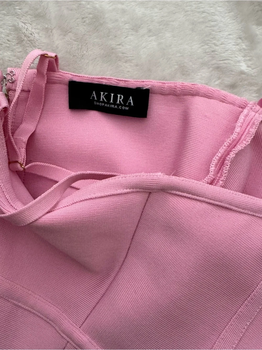 AKIRA Pink Lace-Up Corset Mini Dress